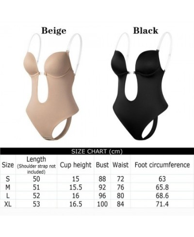 Lingerie Plunge Bras Body Shaper Backless Dress Invisible Push Up Bra Full Body Shaper U Plunge Backless Underwear $24.30 - U...