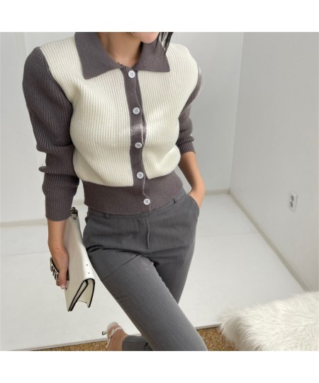 Alien Kitty Knitted Patchwork Sweaters Women Loose Full Sleeve Cardigans Winter Casual Chic Gentle Office Lady High Street $4...