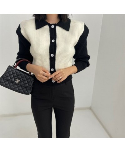 Alien Kitty Knitted Patchwork Sweaters Women Loose Full Sleeve Cardigans Winter Casual Chic Gentle Office Lady High Street $4...