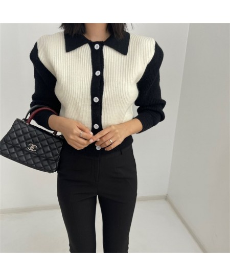 Alien Kitty Knitted Patchwork Sweaters Women Loose Full Sleeve Cardigans Winter Casual Chic Gentle Office Lady High Street $4...