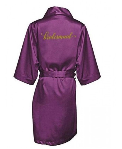 new purple Wedding Bridal Robes bridesmaid gift getting married kimono women satin robe grandmother bride robes $22.20 - Slee...