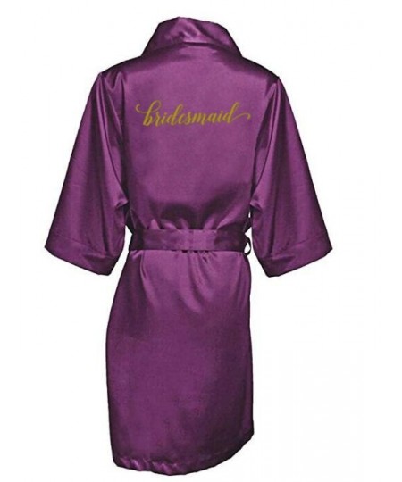 new purple Wedding Bridal Robes bridesmaid gift getting married kimono women satin robe grandmother bride robes $22.20 - Slee...