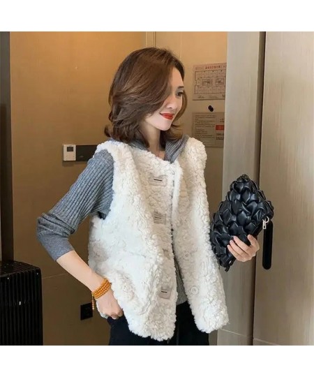 Vest Jackets Women Sleeveless Lamb Wool Chaleco Mujer Autumn Winter 2022 Waistcoat Short Coat Korean Fashion Casual Gilet Fem...