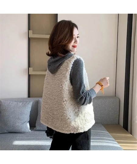 Vest Jackets Women Sleeveless Lamb Wool Chaleco Mujer Autumn Winter 2022 Waistcoat Short Coat Korean Fashion Casual Gilet Fem...