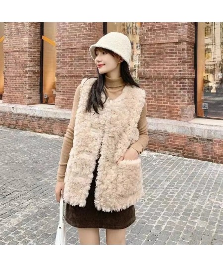 Vest Jackets Women Sleeveless Lamb Wool Chaleco Mujer Autumn Winter 2022 Waistcoat Short Coat Korean Fashion Casual Gilet Fem...