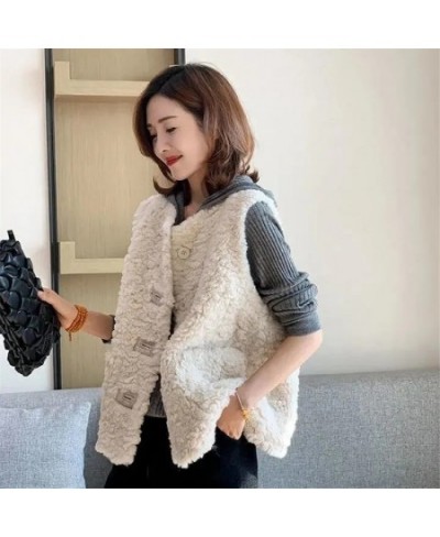 Vest Jackets Women Sleeveless Lamb Wool Chaleco Mujer Autumn Winter 2022 Waistcoat Short Coat Korean Fashion Casual Gilet Fem...