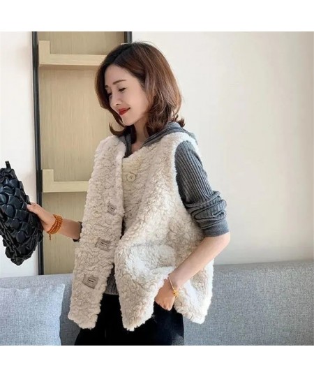 Vest Jackets Women Sleeveless Lamb Wool Chaleco Mujer Autumn Winter 2022 Waistcoat Short Coat Korean Fashion Casual Gilet Fem...