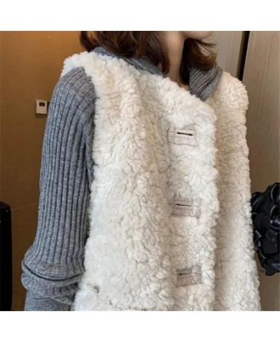 Vest Jackets Women Sleeveless Lamb Wool Chaleco Mujer Autumn Winter 2022 Waistcoat Short Coat Korean Fashion Casual Gilet Fem...