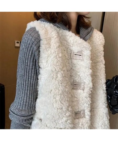 Vest Jackets Women Sleeveless Lamb Wool Chaleco Mujer Autumn Winter 2022 Waistcoat Short Coat Korean Fashion Casual Gilet Fem...