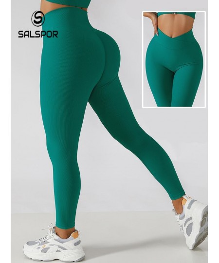 Gym Leggings for Women Slim Push Up Leggings High Waist Cross Waist Threaded Leggings Workout Sportswear Elastic $41.20 - Bot...