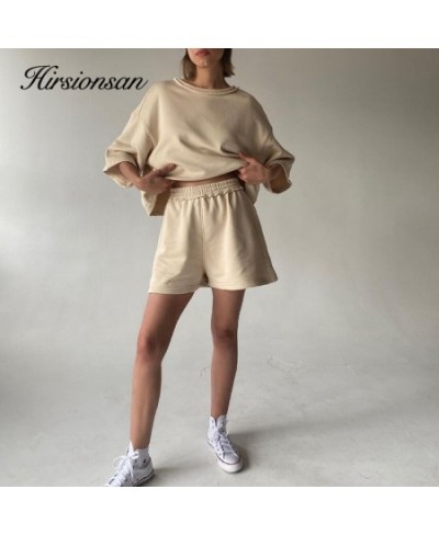 Summer 100% Cotton Sets Women Casual Two Pieces T Shirts and Elastic Waist Shorts Pants Loose Soft Rose Red Tracksuit $59.90 ...