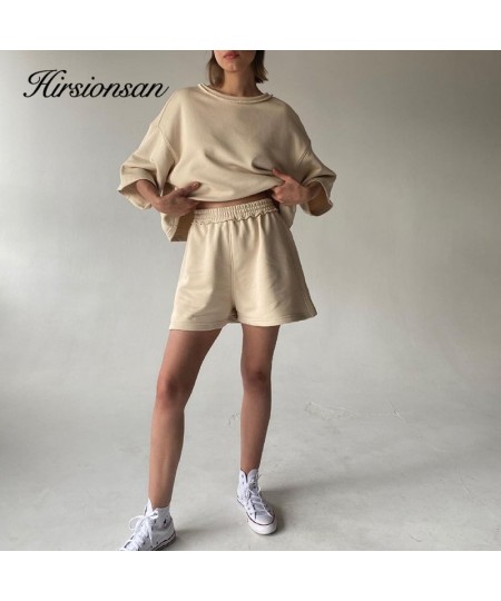 Summer 100% Cotton Sets Women Casual Two Pieces T Shirts and Elastic Waist Shorts Pants Loose Soft Rose Red Tracksuit $59.90 ...