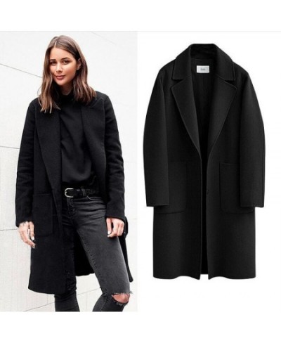 Winter Coat Long Women Jackets Casaco Feminino Girl Black Wool Trench Coat Plus Size abrigos mujer Jacket Women Clothes 2022 ...