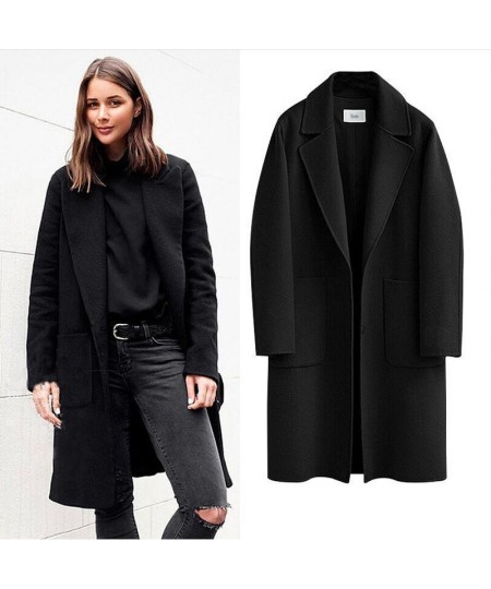 Winter Coat Long Women Jackets Casaco Feminino Girl Black Wool Trench Coat Plus Size abrigos mujer Jacket Women Clothes 2022 ...