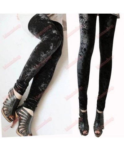 Punk Rock Velvet Pants Slim Fitted Leggings Women Girl Fashion Yoga Pants Tights $19.32 - Bottoms