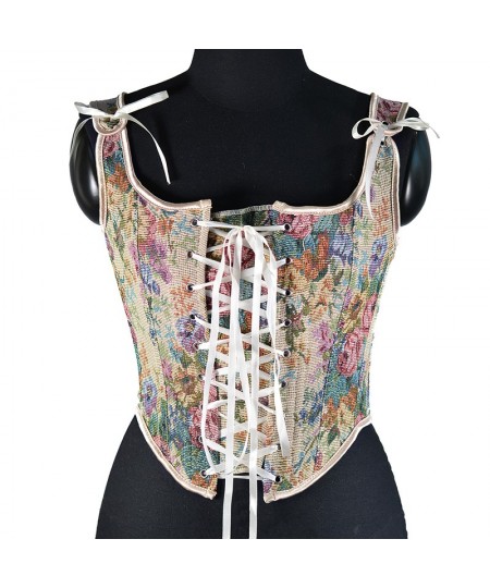 2022 Vintage Women Bustier Corset Lace-up Suspender Tops Cami Vest Waist Bodyshaper Tank Beige black $33.35 - Underwear