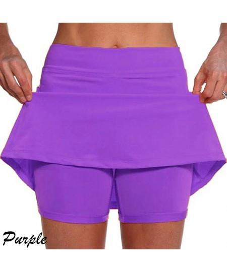 5Colors Women's Fashion Solid Color Running Skirt with Pockets Tennis Golf Sports Hot Workout Shorts Gym Skirt S-5XL $24.27 -...