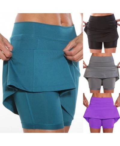 5Colors Women's Fashion Solid Color Running Skirt with Pockets Tennis Golf Sports Hot Workout Shorts Gym Skirt S-5XL $24.27 -...