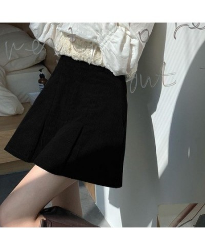 Corduroy Skirts Women Retro Casual A-line Skirt Classic Vintage All-match Chic Females High Waist Preppy Style Юбка Женская $...