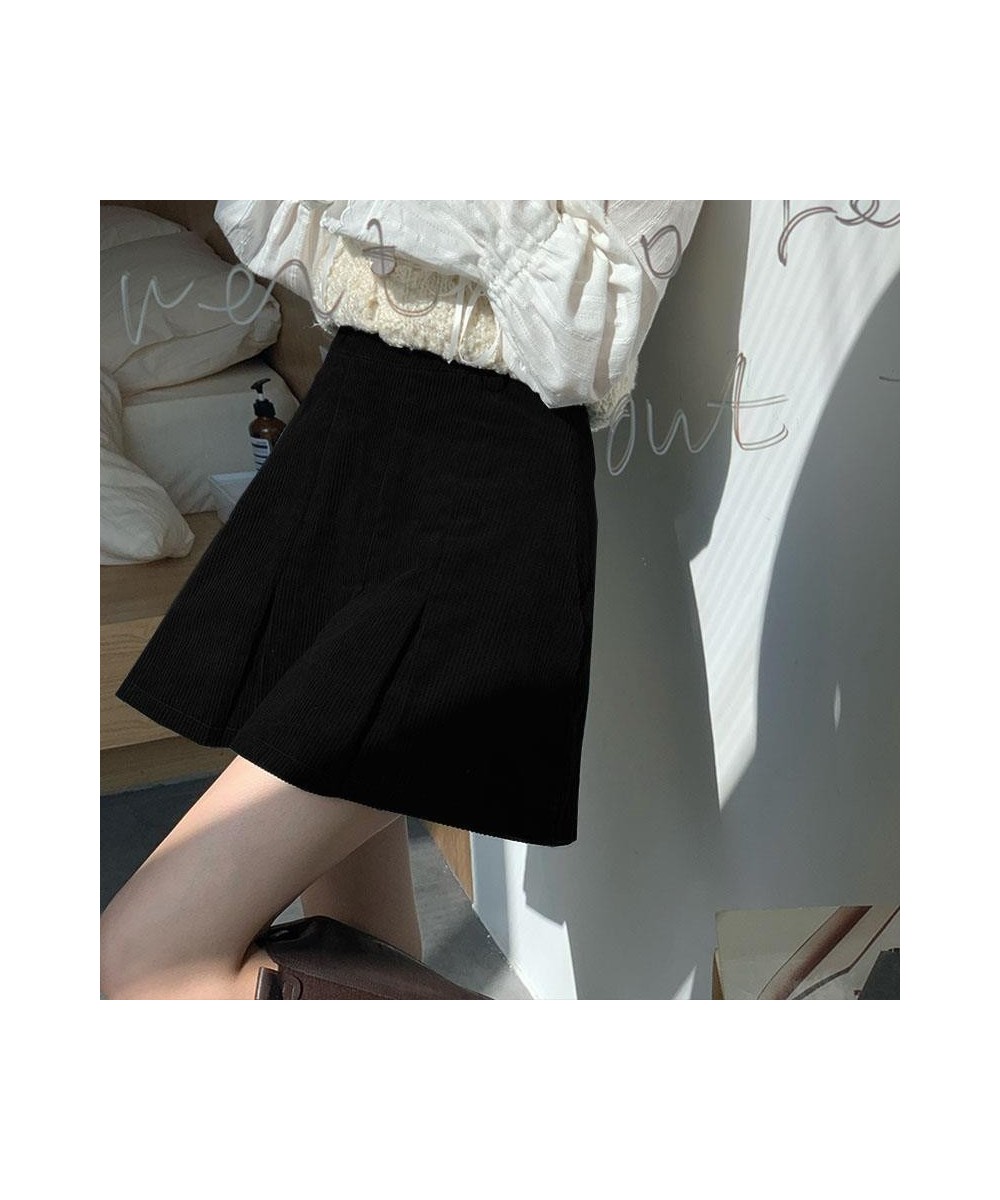 Corduroy Skirts Women Retro Casual A-line Skirt Classic Vintage All-match Chic Females High Waist Preppy Style Юбка Женская $...