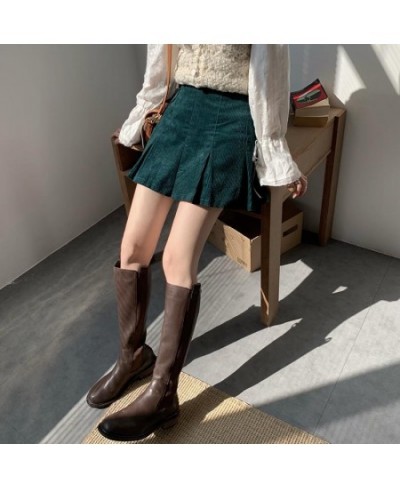 Corduroy Skirts Women Retro Casual A-line Skirt Classic Vintage All-match Chic Females High Waist Preppy Style Юбка Женская $...