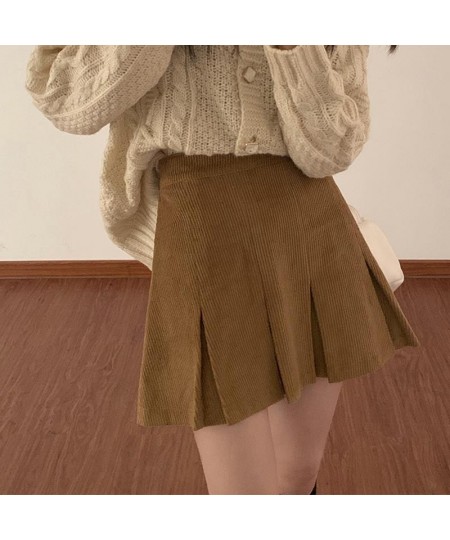 Corduroy Skirts Women Retro Casual A-line Skirt Classic Vintage All-match Chic Females High Waist Preppy Style Юбка Женская $...