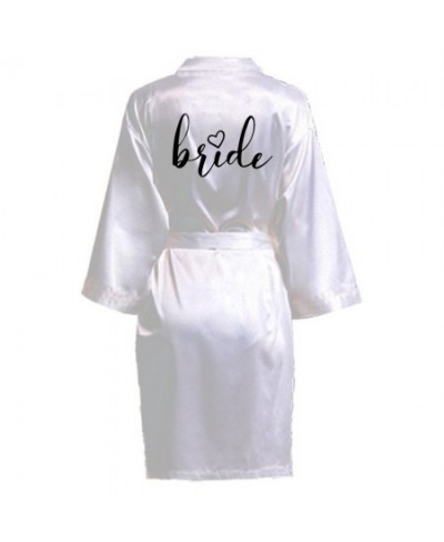 Women Silk Satin Short Night Printing Robe Kimono Robe Fashion Bath Robe Sexy Bathrobe Femme Wedding Bride Bridesmaid Robe $1...