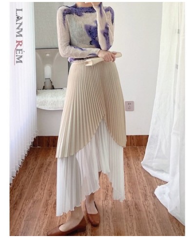 Pleated Irregular Patchwork Skirt Women's Long Style A-line Skirt High Waist 2023 Summer Fashion Female Clothing 2I213 $74.97...