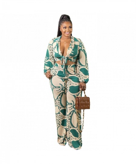 2022 Fashion Print Plus Size 2 Two Pieces Pants Set Fall Casual Women Clothes Outfit Wholesale $52.79 - Plus Size Clothes