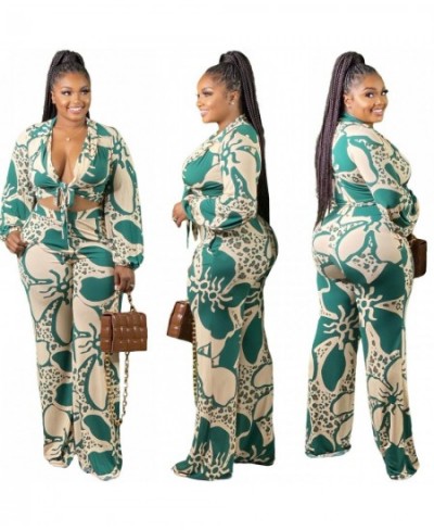 2022 Fashion Print Plus Size 2 Two Pieces Pants Set Fall Casual Women Clothes Outfit Wholesale $52.79 - Plus Size Clothes