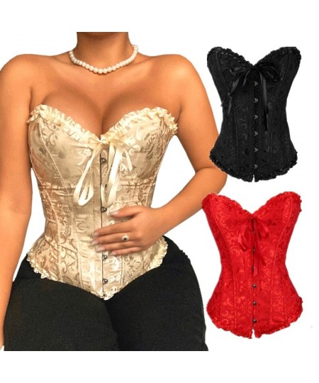 Women Bustier Corset Overbust Lingerie Brocade Victorian Fashion Corset Top Sexy Lace Plus Size Erotic Zip Floral $36.99 - Un...