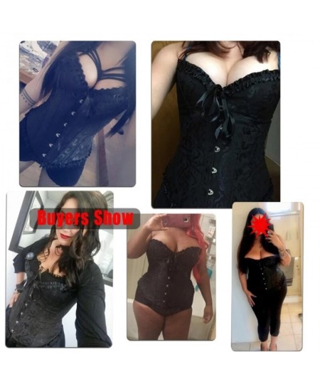 Women Bustier Corset Overbust Lingerie Brocade Victorian Fashion Corset Top Sexy Lace Plus Size Erotic Zip Floral $36.99 - Un...