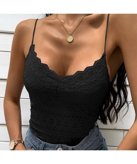 2023 Women V-neck Unpadded Lace Vest Crop TSexy Ladies Sleeveless Bralette Bra Lingerie Underwear Cropped Camisole Tank Tops ...