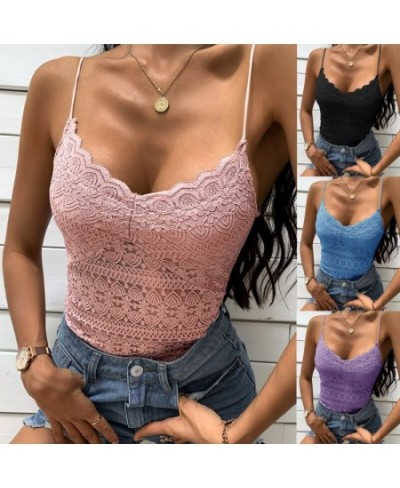 2023 Women V-neck Unpadded Lace Vest Crop TSexy Ladies Sleeveless Bralette Bra Lingerie Underwear Cropped Camisole Tank Tops ...