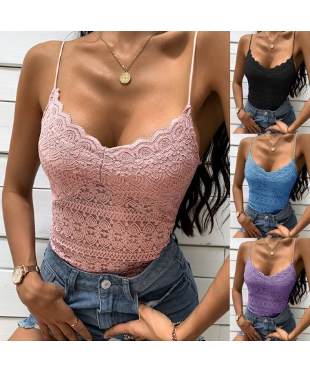 2023 Women V-neck Unpadded Lace Vest Crop TSexy Ladies Sleeveless Bralette Bra Lingerie Underwear Cropped Camisole Tank Tops ...