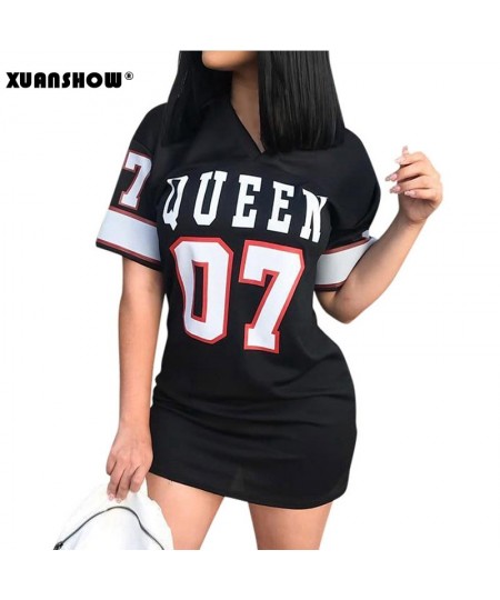 2023 Summer Dress Women New Casual Loose Cotton Linen Sexy Short Sleeve V-neck Letters Bodycon Dress Vestidos $27.72 - Dresses