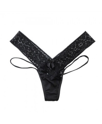 Sexy Lace Cutout Binding Ladies Low Waist Panties Cross-Strap Thong Leopard Shorts Peach Butt Sexy T-Pants $10.66 - Underwear