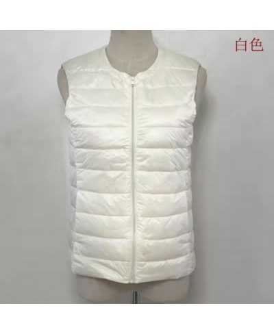 O-Neck Solid Thin Quilted Down Vest Women Korean Fashion Sleeveless Jackets 2022 Autumn Winter $40.29 - Jackets & Coats