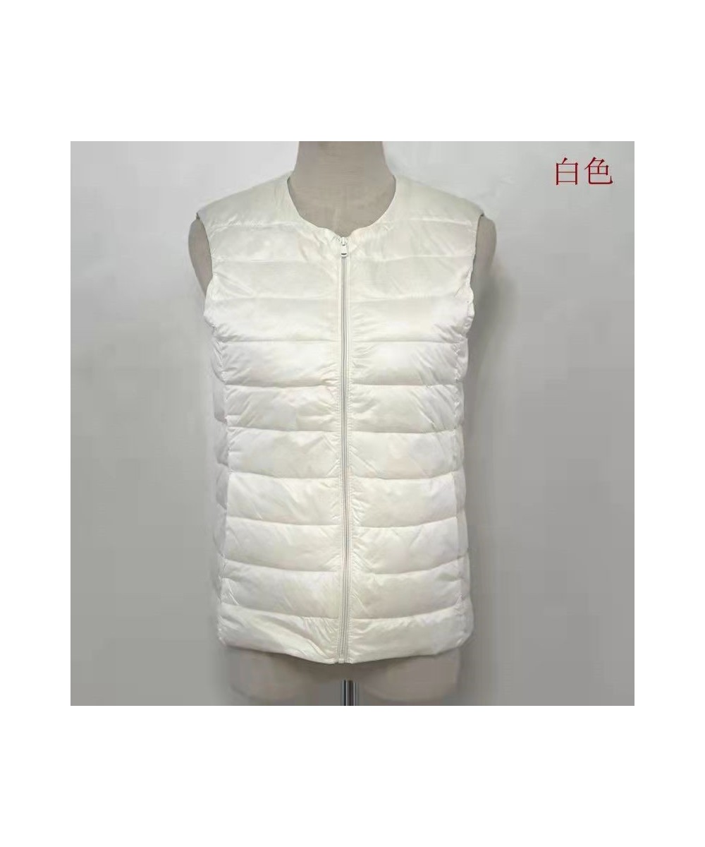 O-Neck Solid Thin Quilted Down Vest Women Korean Fashion Sleeveless Jackets 2022 Autumn Winter $40.29 - Jackets & Coats