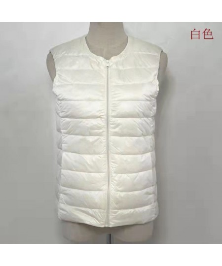 O-Neck Solid Thin Quilted Down Vest Women Korean Fashion Sleeveless Jackets 2022 Autumn Winter $40.29 - Jackets & Coats