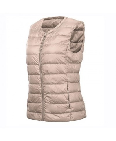 O-Neck Solid Thin Quilted Down Vest Women Korean Fashion Sleeveless Jackets 2022 Autumn Winter $40.29 - Jackets & Coats