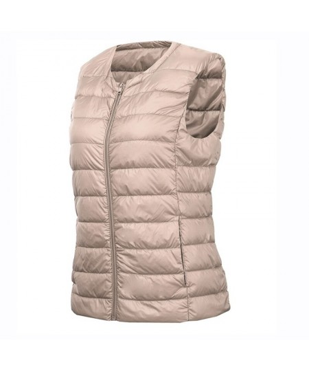 O-Neck Solid Thin Quilted Down Vest Women Korean Fashion Sleeveless Jackets 2022 Autumn Winter $40.29 - Jackets & Coats