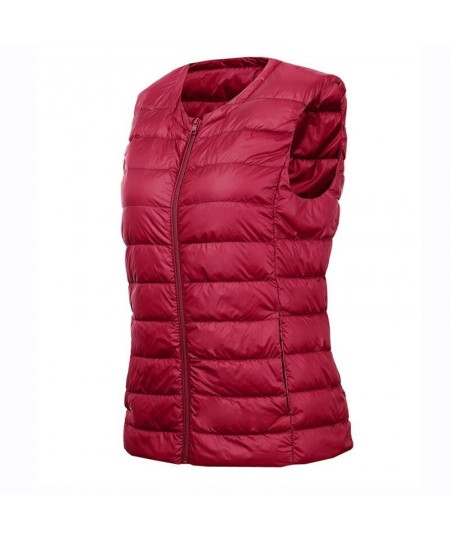 O-Neck Solid Thin Quilted Down Vest Women Korean Fashion Sleeveless Jackets 2022 Autumn Winter $40.29 - Jackets & Coats