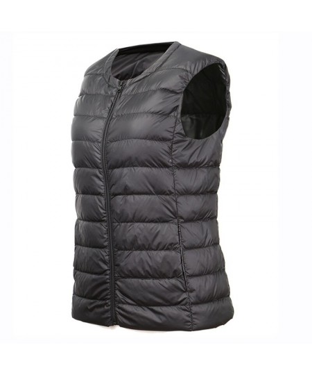 O-Neck Solid Thin Quilted Down Vest Women Korean Fashion Sleeveless Jackets 2022 Autumn Winter $40.29 - Jackets & Coats