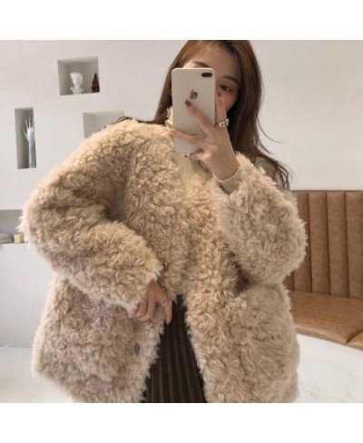 2022 Winter Thicken Warm Teddy Fur Jacket Coat Women Fashion Lamb Faux Fur Overcoat Fluffy Cozy Loose Outerwear Female X234 $...