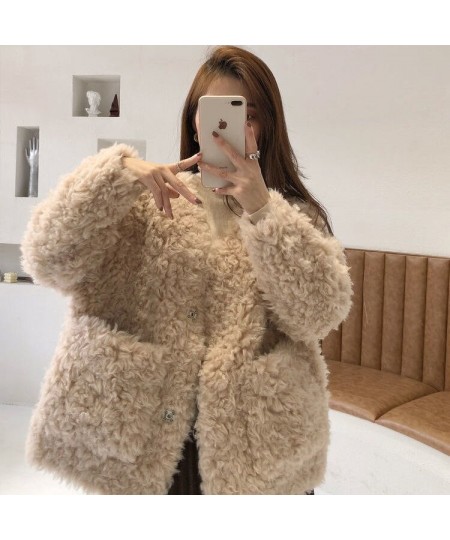 2022 Winter Thicken Warm Teddy Fur Jacket Coat Women Fashion Lamb Faux Fur Overcoat Fluffy Cozy Loose Outerwear Female X234 $...