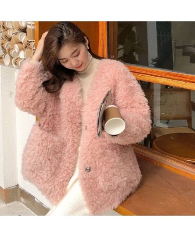 2022 Winter Thicken Warm Teddy Fur Jacket Coat Women Fashion Lamb Faux Fur Overcoat Fluffy Cozy Loose Outerwear Female X234 $...