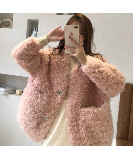 2022 Winter Thicken Warm Teddy Fur Jacket Coat Women Fashion Lamb Faux Fur Overcoat Fluffy Cozy Loose Outerwear Female X234 $...