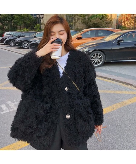 2022 Winter Thicken Warm Teddy Fur Jacket Coat Women Fashion Lamb Faux Fur Overcoat Fluffy Cozy Loose Outerwear Female X234 $...