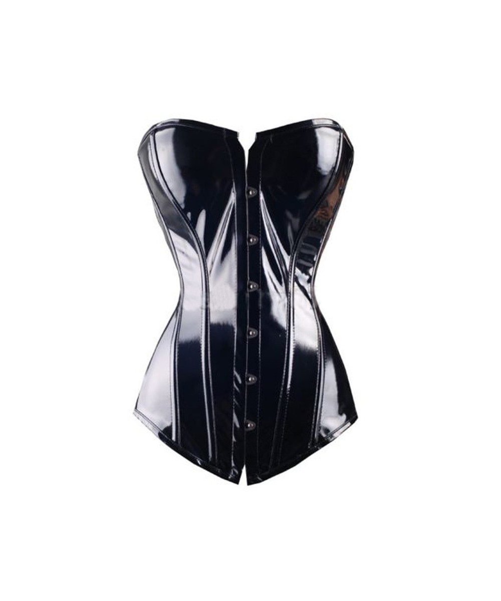 FLORATA Sexy women PVC Overbust Corset Steampunk Lingerie Top-Goth Corset Sexy Leather Waist Trainer $34.54 - Underwear